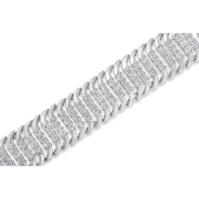 Haus Of Brilliance 14k White Gold 5.0cttw Diamond S Wave Serpentine Tennis Bracelet In Gray