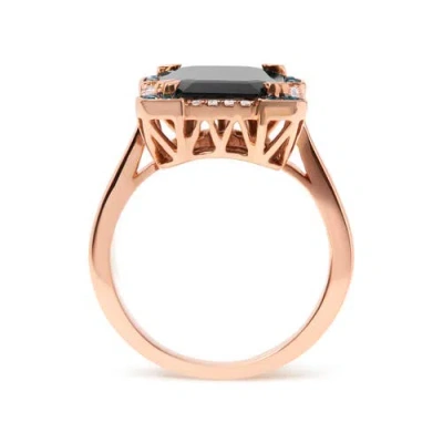 Haus Of Brilliance 14k Gold Black Onyx & 1/5 Ct Diamond Halo Cocktail Ring In Multi