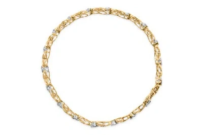 Haus Of Brilliance 10k White Gold 1.00 Cttw Diamond Floral Cluster And X-link 7.25" Bracelet In Metallic