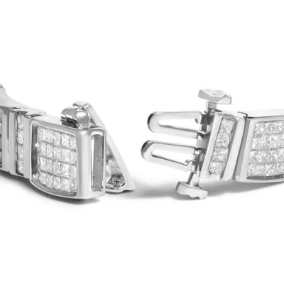 Haus Of Brilliance 14k White Gold 7.0 Cttw Diamond Rectangular Link Tennis Bracelet In Metallic