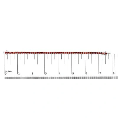 Haus Of Brilliance .925 Sterling Silver 10.0 Cttw Created Orange Garnet Tennis Bracelet In Metallic