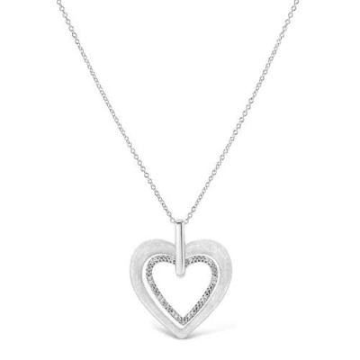 Haus Of Brilliance .925 Sterling Silver Prong-set Diamond Accent Double Heart Pendant Necklace In Multi