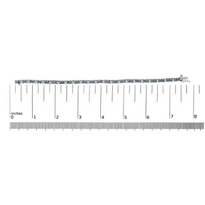 Haus Of Brilliance 14k White Gold 4 5/8cttw White And Treated Blue Diamond Bracelet In Metallic