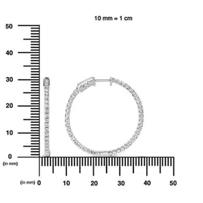 Haus Of Brilliance 14k White Gold 1 1/2 Cttw Lab Grown Diamond Inside Out Hoop Earrings In Metallic