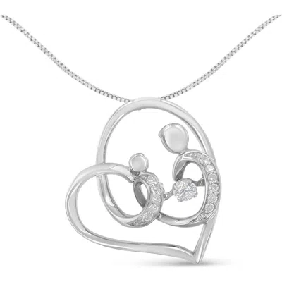 Haus Of Brilliance .925 Sterling Silver 1/6 Cttw Diamond Heart Pendant Necklace In White
