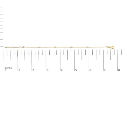 Haus Of Brilliance 14k Yellow Gold Red Ruby And White Diamond Bezel Station Chain Bracelet In Gold