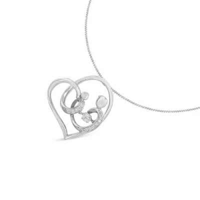 Haus Of Brilliance .925 Sterling Silver 1/6 Cttw Diamond Heart Pendant Necklace In White