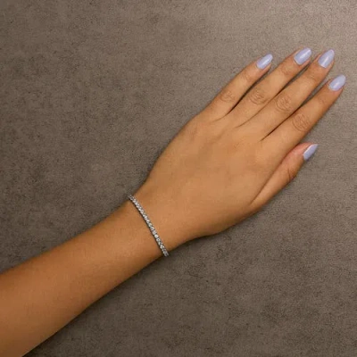 Haus Of Brilliance 14k White Gold 6.00 Cttw Lab Grown Diamond Classic Tennis Bracelet In Metallic