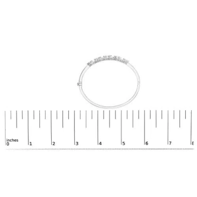 Haus Of Brilliance 14k White Gold 2 1/2 Cttw Diamond Graduating Floral Cluster Bangle Bracelet In Metallic