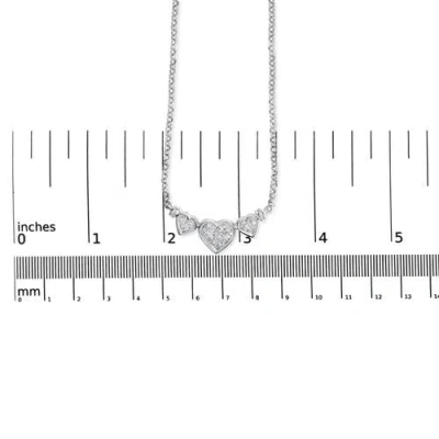 Haus Of Brilliance 14k White Gold 1.0 Cttw Diamond Three Heart Statement Pendant Necklace In Metallic