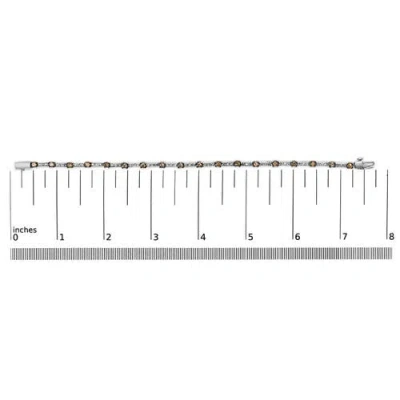 Haus Of Brilliance 14k White Gold 2 1/4 Cttw Champagne Diamond Bar Link 7" Bracelet In Metallic