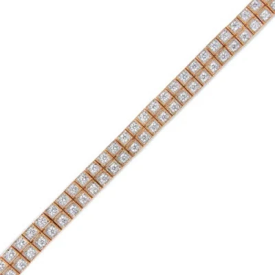 Haus Of Brilliance 14k Rose Gold 3.0 Cttw Lab Grown Diamond Two Row Milgrain Tennis Bracelet In Gold