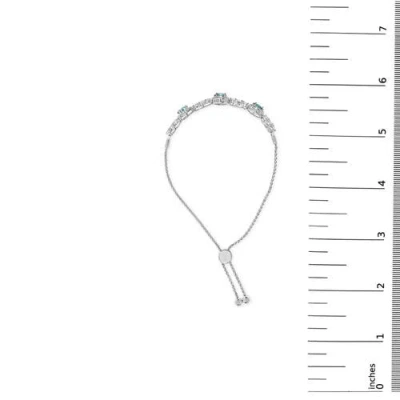 Haus Of Brilliance .925 Sterling Silver Swiss Blue Topaz And White Sapphire Bolo Bracelet In Blue