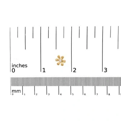 Haus Of Brilliance 10k Yellow Gold Bezel Set Diamond Accent Hammered Finish Floral Stud Earrings