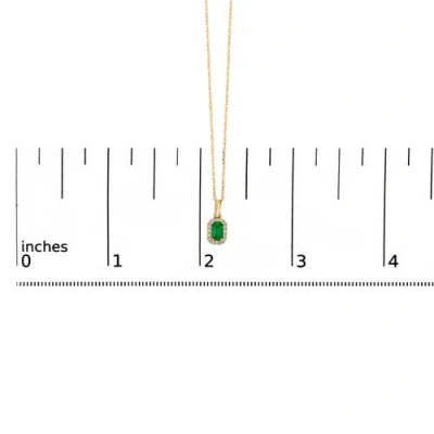 Haus Of Brilliance 10k Yellow Gold 5x3mm Green Emerald And Diamond Accent Halo Octagonal Shape Penda