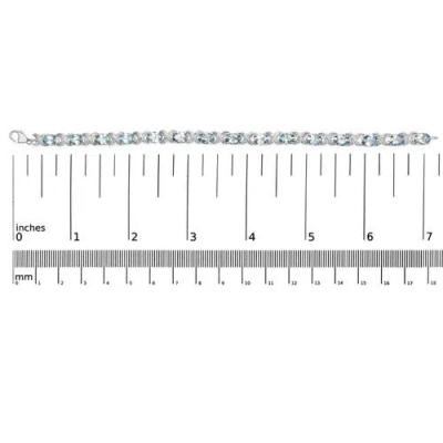 Haus Of Brilliance .925 Sterling Silver 16.0 Cttw Oval Blue Topaz And Diamond Accent Tennis X Link Bracelet In Blue