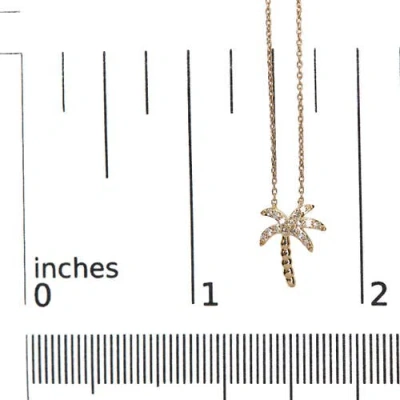 Haus Of Brilliance 10k Yellow Gold 1/10 Cttw Round Diamond Palm Tree Inch Pendant Necklace In Yellow