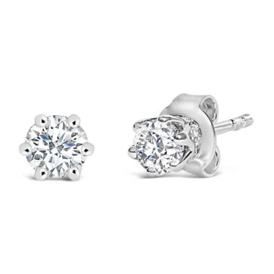 Haus Of Brilliance 14k White Gold 1/2 Cttw Lab-grown Diamond Stud Earrings In Metallic