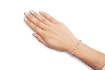 Haus Of Brilliance 10k Two-tone 2.00 Cttw Diamond "x" And Wave Link Bracelet In Multi