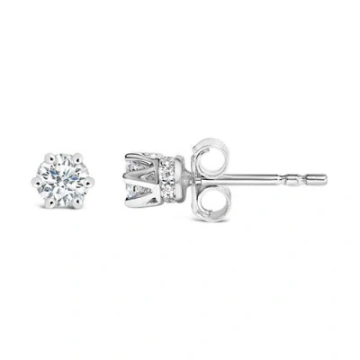 Haus Of Brilliance 14k White Gold 1/2 Cttw Lab-grown Diamond Stud Earrings In Metallic