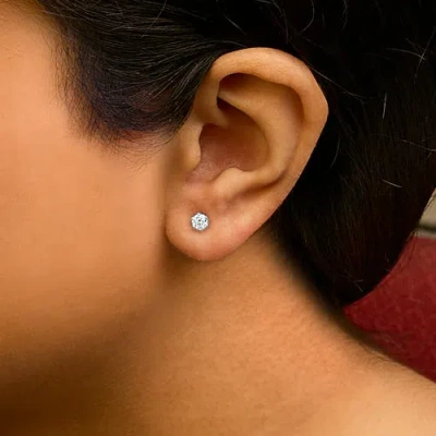 Haus Of Brilliance 14k White Gold 1/2 Cttw Lab-grown Diamond Stud Earrings In Metallic