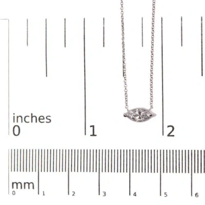 Haus Of Brilliance 14k White Gold 1/2 Cttw Marquise Lab-grown Diamond East West Solitaire 18" Pendan In Metallic