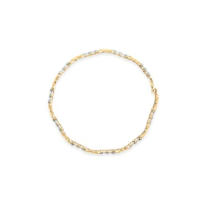 Haus Of Brilliance 10k Yellow Gold 1/3 Cttw Diamond 3 Stone And X-link Bracelet In Yellow