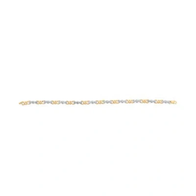 Haus Of Brilliance 10k Yellow Gold 1/3 Cttw Diamond 3 Stone And X-link Bracelet In Yellow
