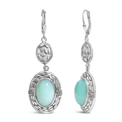 Haus Of Brilliance .925 Sterling Silver Chalcedony Diamond Accent Drop And Dangle Earring In Metallic