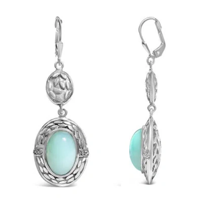 Haus Of Brilliance .925 Sterling Silver Chalcedony Diamond Accent Drop And Dangle Earring In Metallic