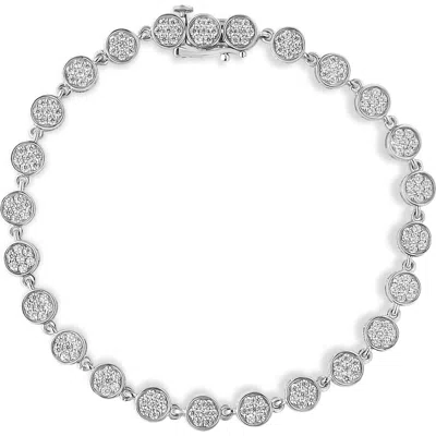 Haus Of Brilliance .925 Sterling Silver 2.0 Cttw Round Diamond Link Bracelet In Metallic