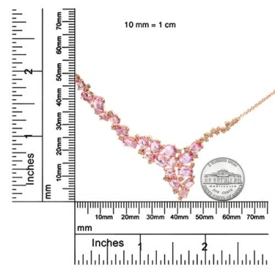 Haus Of Brilliance 18k Rose Gold 1/2 Cttw Brown Diamond & Multi-size Oval Pink Sapphire Cluster Cascade Statement Stati