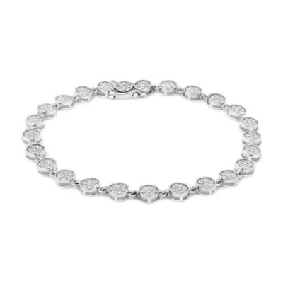 Haus Of Brilliance .925 Sterling Silver 2.0 Cttw Round Diamond Link Bracelet In Metallic