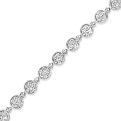 Haus Of Brilliance .925 Sterling Silver 2.0 Cttw Round Diamond Link Bracelet In Metallic
