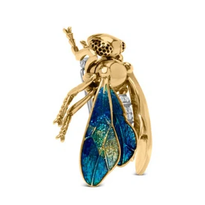 Haus Of Brilliance 18k Yellow Gold 1/2 Cttw Diamond And Bumblebee Brooch Pin In Gold
