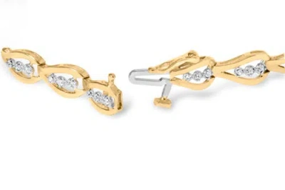 Haus Of Brilliance 10k Gold 1/3 Cttw Diamond 3 Stone Teardrop Design Link Bracelet (i-j Color In Gold