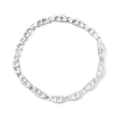 Haus Of Brilliance 14k White Gold 5.0 Cttw Princess Cut Diamond Invisible Set Alternating Size D Shaped Links Tennis Br In Gray