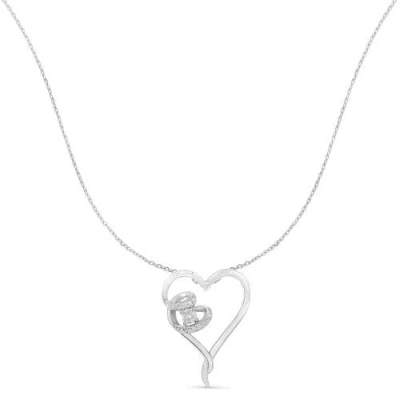 Haus Of Brilliance .925 Sterling Silver 1/10 Cttw Diamond Heart Pendant Necklace In White
