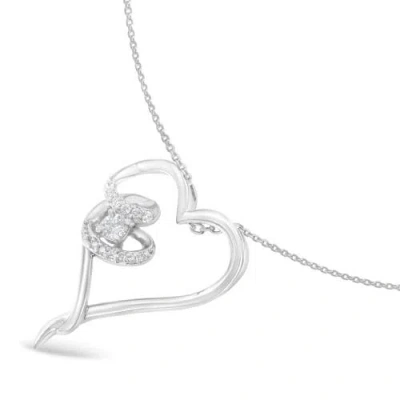 Haus Of Brilliance .925 Sterling Silver 1/10 Cttw Diamond Heart Pendant Necklace In White