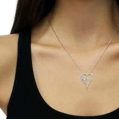 Haus Of Brilliance .925 Sterling Silver 1/10 Cttw Diamond Heart Pendant Necklace In White