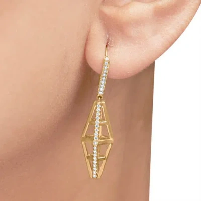 Haus Of Brilliance 14k Yellow Gold 5/8 Cttw Diamond Geometrical Pillar Drop And Dangle Earrings (g-h In Gold