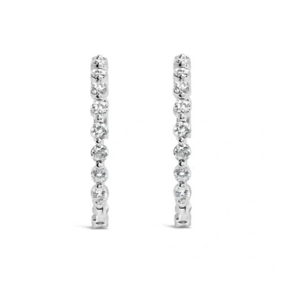 Haus Of Brilliance 14k White Gold 5.00 Cttw Lab Grown Diamond Inside-out Hoop Earring In Metallic