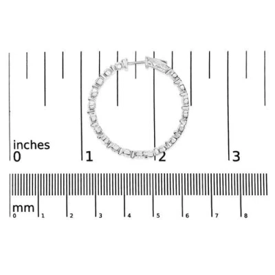 Haus Of Brilliance 14k White Gold 5.00 Cttw Lab Grown Diamond Inside-out Hoop Earring In Metallic