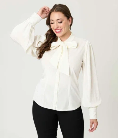 Unique Vintage Long Sleeve Neck Tie Gwen Blouse