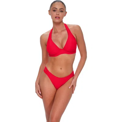 Sunsets Muse Halter Bikini Swimsuit Top In Red