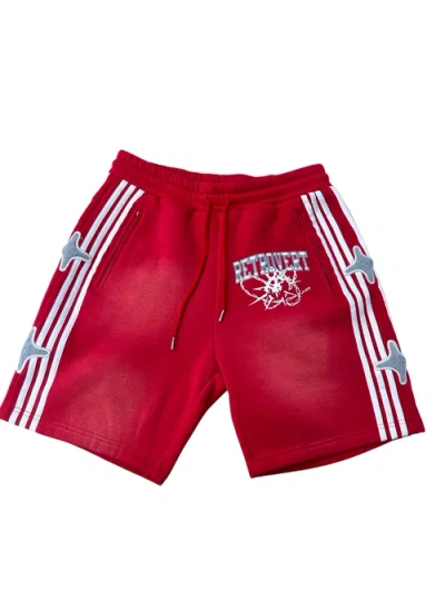 Retrovert Star Track Shorts In Red