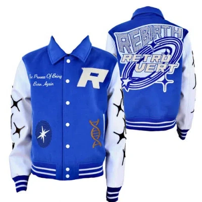 Retrovert Rebirth Varsity Jacket In Blue | ModeSens