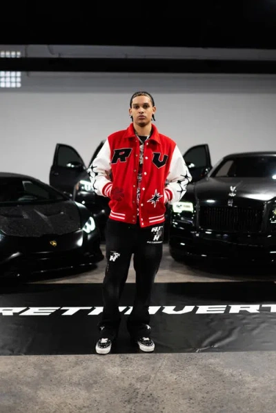 Retrovert Rebirth Varsity Jacket In Red