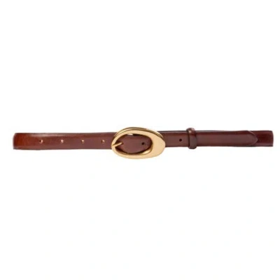 Black Suede Studio Oval Belt In Brown