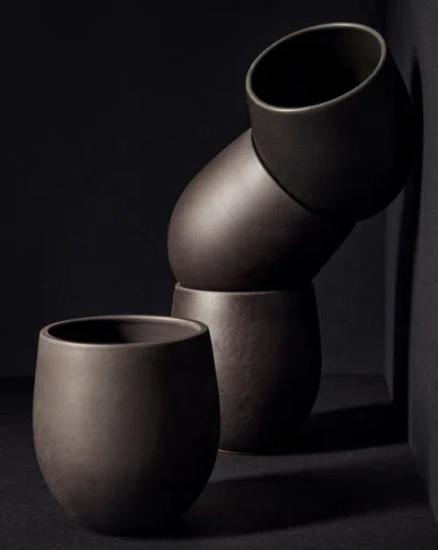 Gharyan Stoneware Serenity Jug & Cup Set In Black